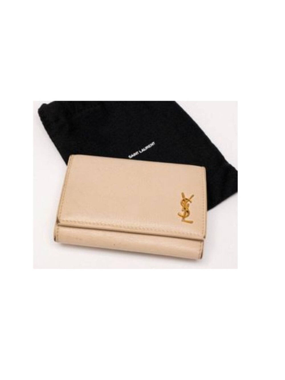Yves Saint Laurent Light Beige Leather Keyholder